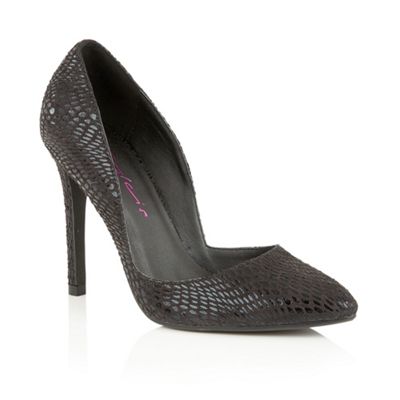 Black 'Leticia' slip-on stiletto court shoes
